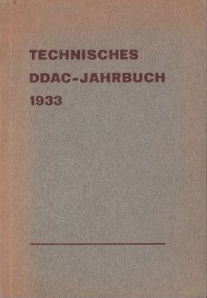 "Technisches DDAC-Jahrbuch 1933" Vehicletechnic 1933 (9843)